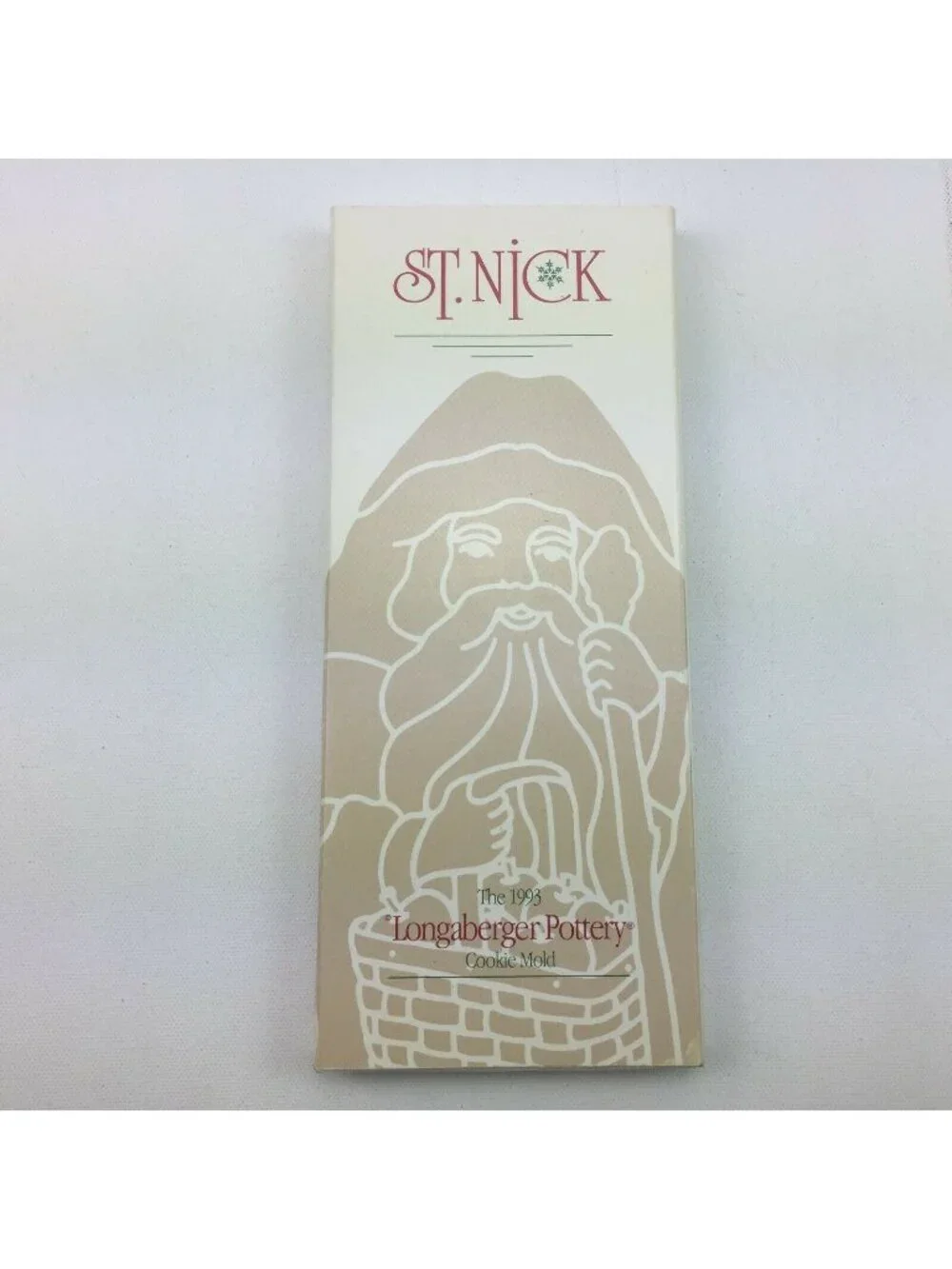 Vintage 1993 Longaberger Pottery St. Nick Santa Cookie Mold Christmas USA 10